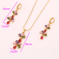 61698 fashion wholesale china costume jewelry 18k delicate good looking multicolor diamond gold plated jewelry sets